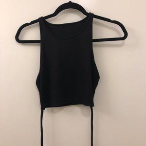 Zara Black Crop Top With Tie Around Strings